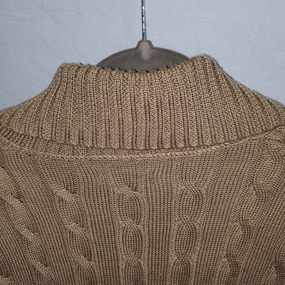 310- Calvin Klein Cable knit Faux Wrap Sweater dress shawl neck  long sleeve - Picture 4 of 14